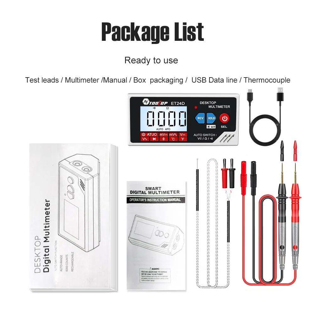 Advanced Desktop True RMS Digital Multimeter with Auto Range and NCV Testing