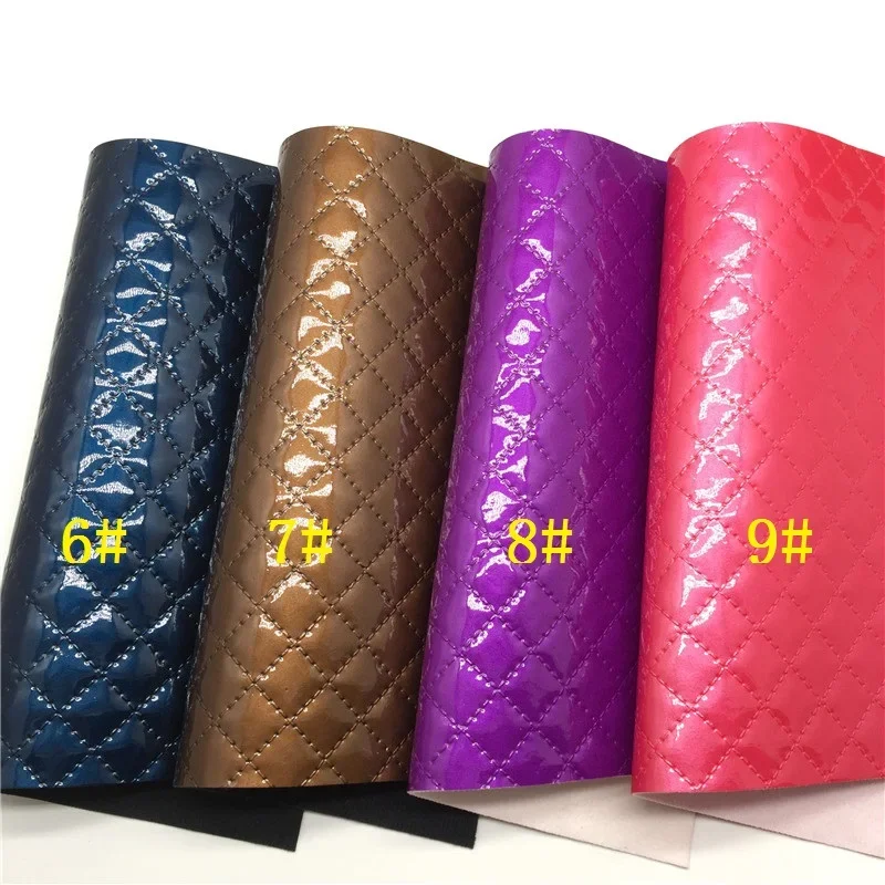 LEOsyntheticoDIY Qulted Plaids Embossed Synthetic Faux leather Vinyl Fabric Sheets For DIY Earrings Bows 21X29CM R171