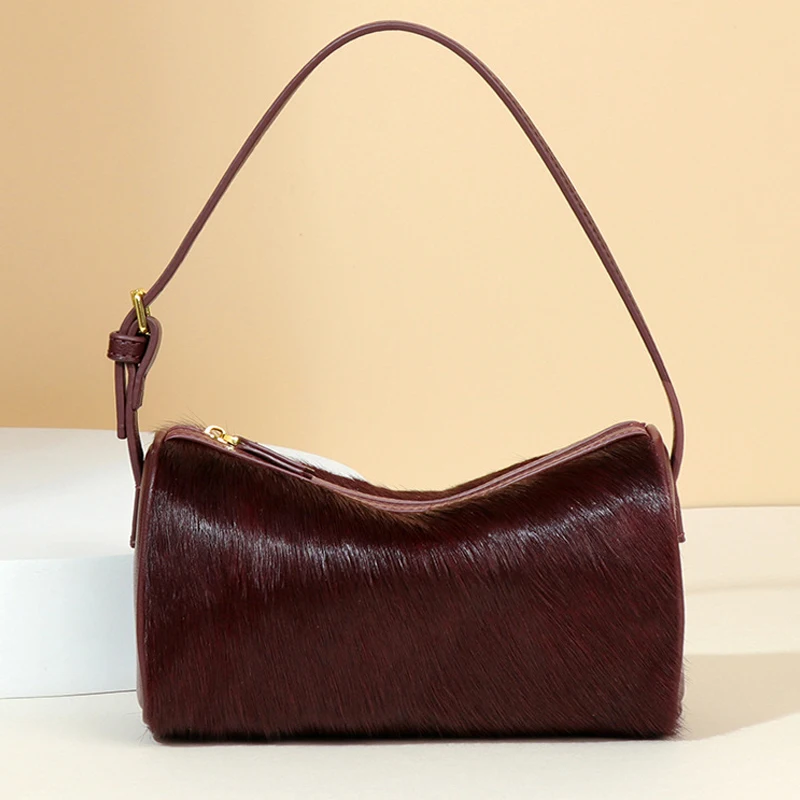Underarm Bags Handbags Purses for Women Genuine Leather Horsehair