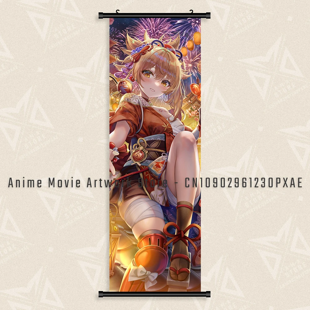 Anime-Inspired Kawaii Wall Art Canvas - Arlecchino Home Decor Poster