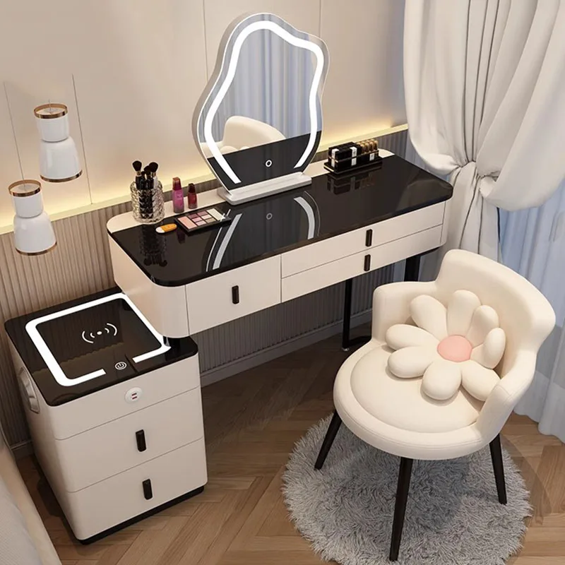 Vanity Chair Comò Toletta Legno Trucco Angolo Comodino Light Comò Organizer Table De Chevet Mobili Per Camere Da Letto