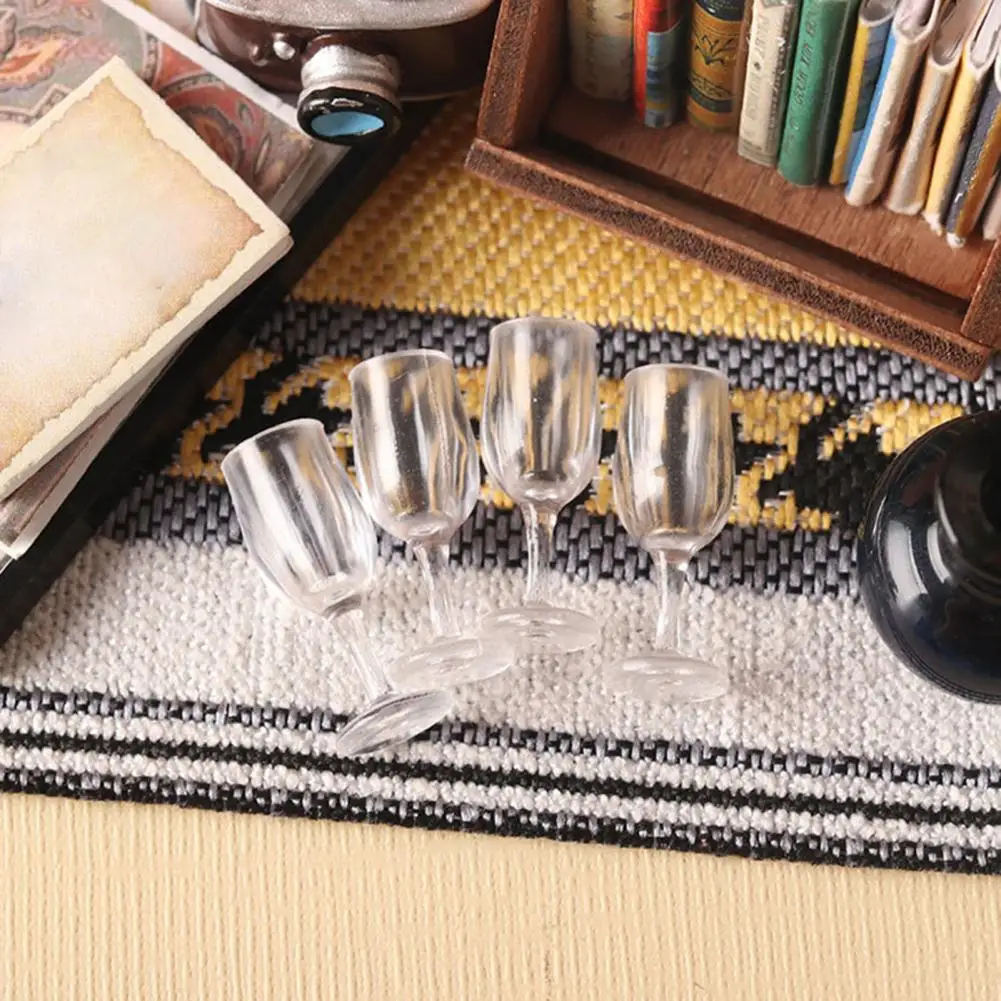 10Pcs/Set Funny Miniature Red Wine Glass 3D Red Wine Glass Model DIY 1:12 Dollhouse Scene Ornament Mini Clear Wine Cup  Gifts 2
