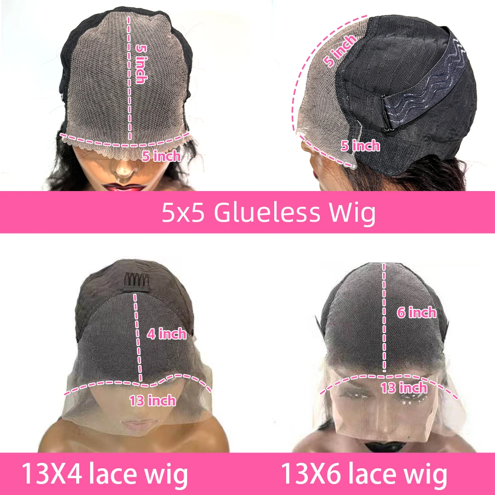 Kinky Straight 13x4 Lace Front Human Hair Wigs For Women Brazilian Bone Colored Straight 5x5 Transparent Lace Frontal CurlyWig 6