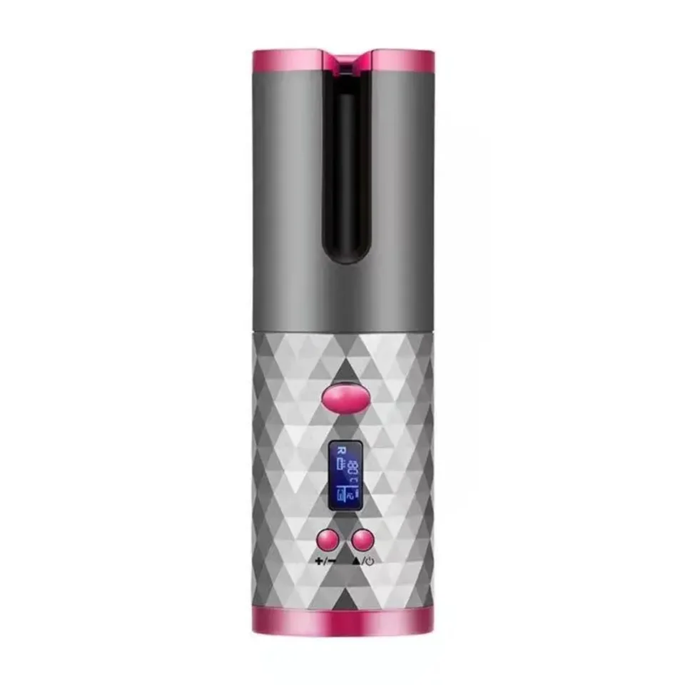Rechargeable Ceramic Hair Curler with LCD Display