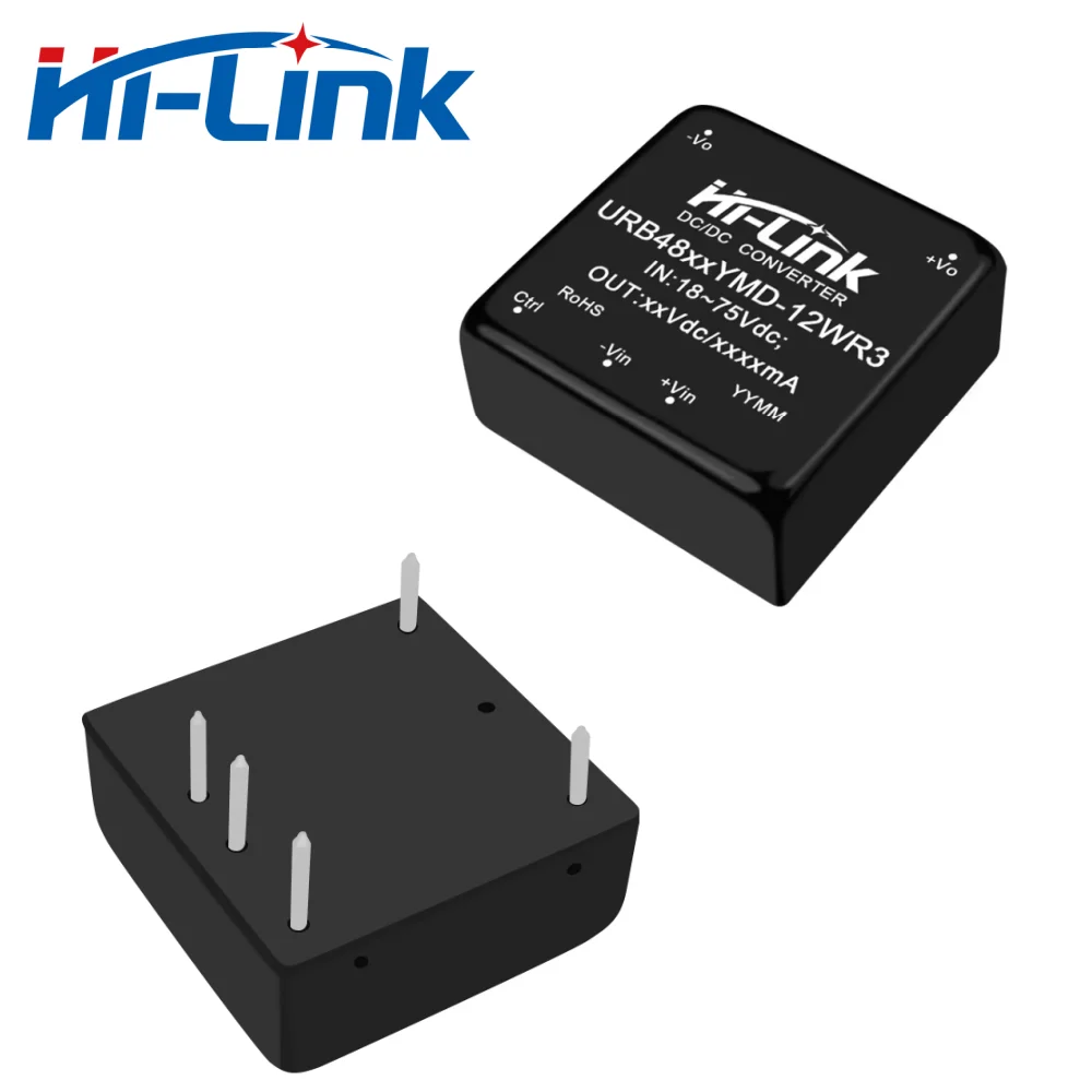 Hilink DC to DC transformer 48V to 5V 12V 12W power supply module URB4805YMD-12WR3 URB4812YMD-12WR3 isolation