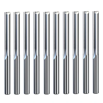 fraise en bout, fraise CNC, outils de mèche de gravure, tige de 3.175mm, 2 cannelures, lot de 10 pièces