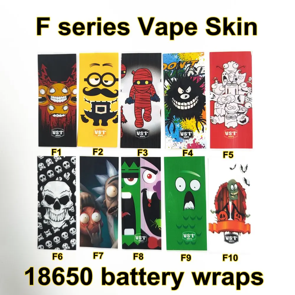 Battery wraps18650 PVC PET F series Skin Insulated Stick Heat Shrink Tube Protective Insualtor Sleeves 5Pcs/Pack heat shrink tubing