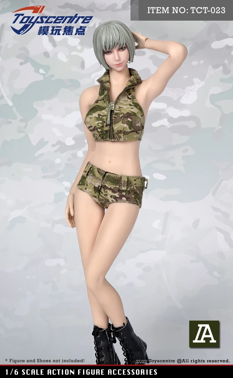 1/6 Camo Bikini Swimwear Set Woman Vest with Pants for 12inch OB OD JD TBL Doll Action Figure Body Fashion Clothes Accessories plus size maternity bathing suit shoulder swimsuit with ruffle one piece tube premama swimming wear solid pregnant lady swimwear