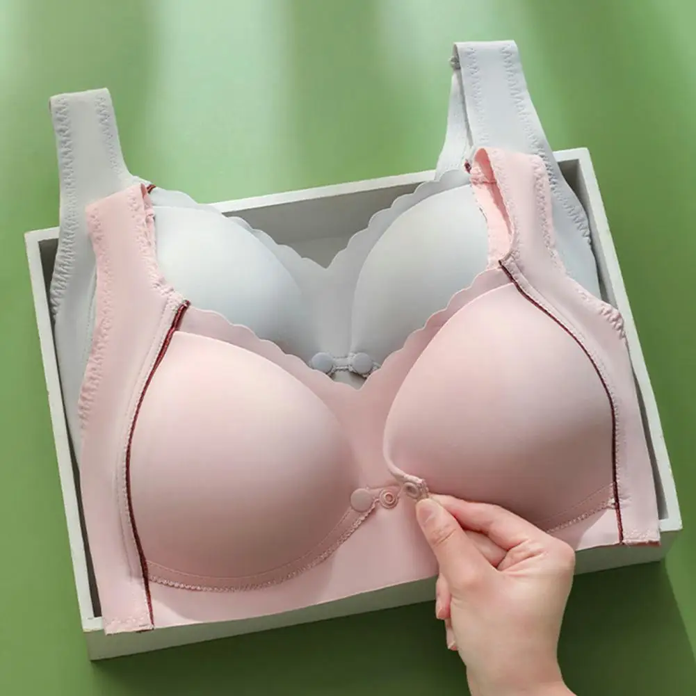 Maternity Nursing Bras Pregnant Women Lingerie Breastfeeding Hot No Rims Front Closure Breast Feeding Bras Large Size Brassiere