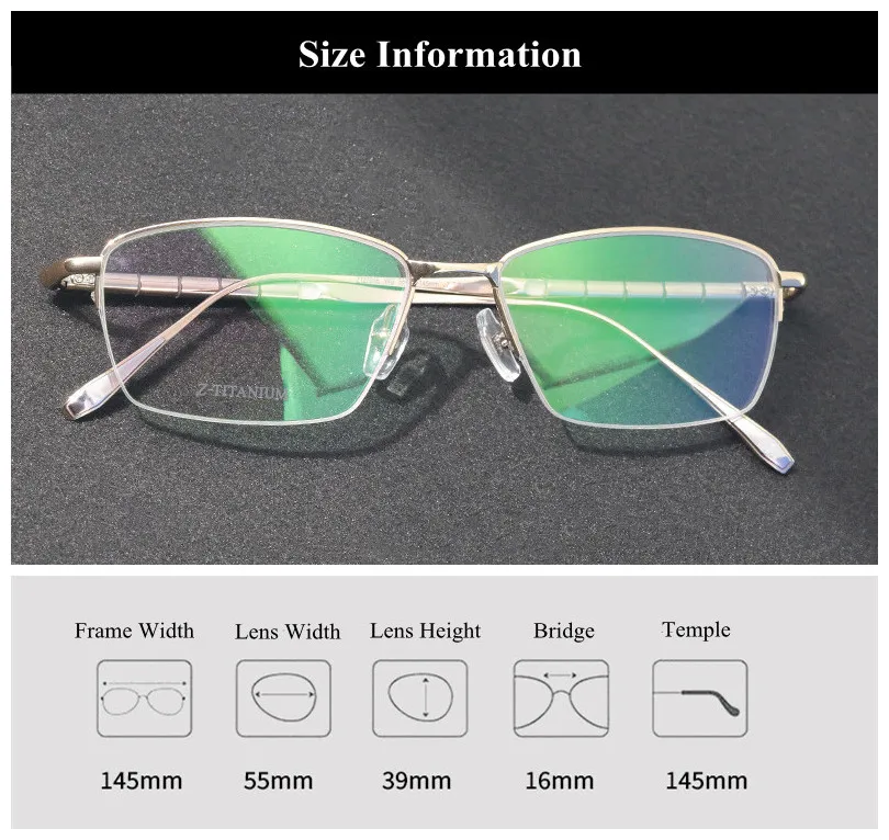 Chashma Unisex Semi Rim Square Titanium Reading Glasses Front View