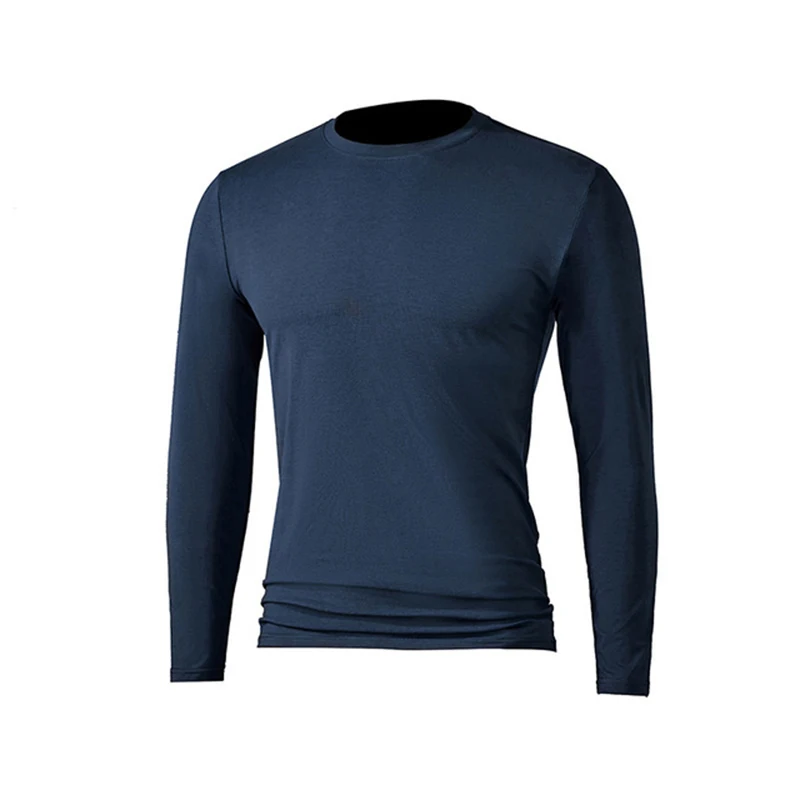 Comfortable Long Sleeve Tshirt Men's Slim Fit Fall Tshirt Round Neck