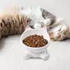 Cat Ear Ceramic Feeding Bowl Reusable Food Container Stable base anti-tip inclined mouth cat drinking water bowl pet supplies 3
