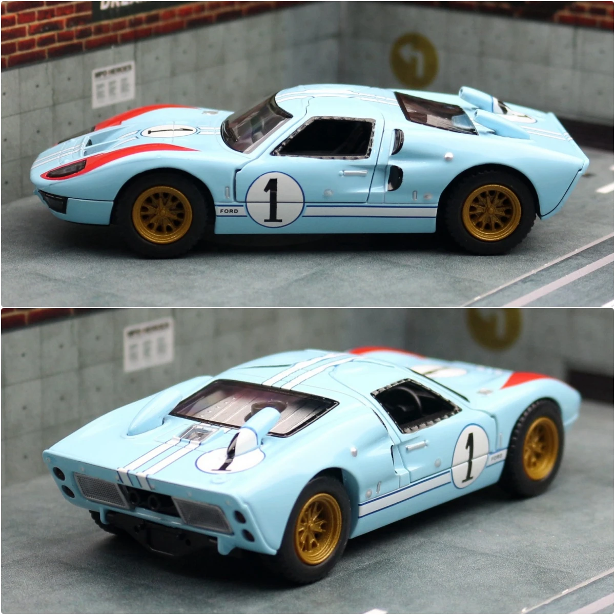 KiNSMART Toy Car Model 1/32 1966 Ford GT40 MKII Racing Rally Alloy Diecast Miniature Vehicle Collection Gift For Children Boy 2