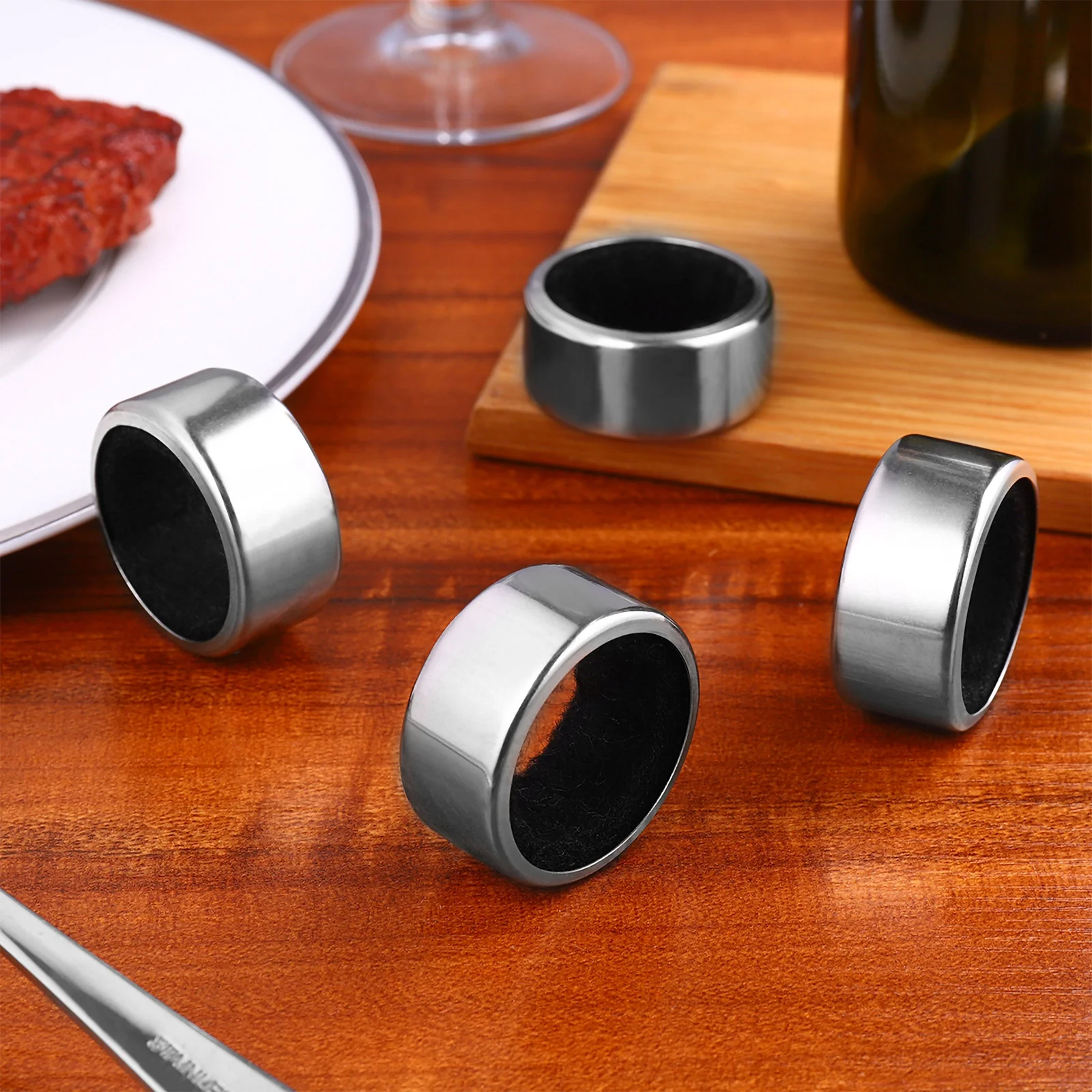 

Red Wine Drip Stop Ring Stainless Steel Wine Bottle Collar Ring Leak-Proof Anti-Overflow Ring Bar Tools (without Stripe)