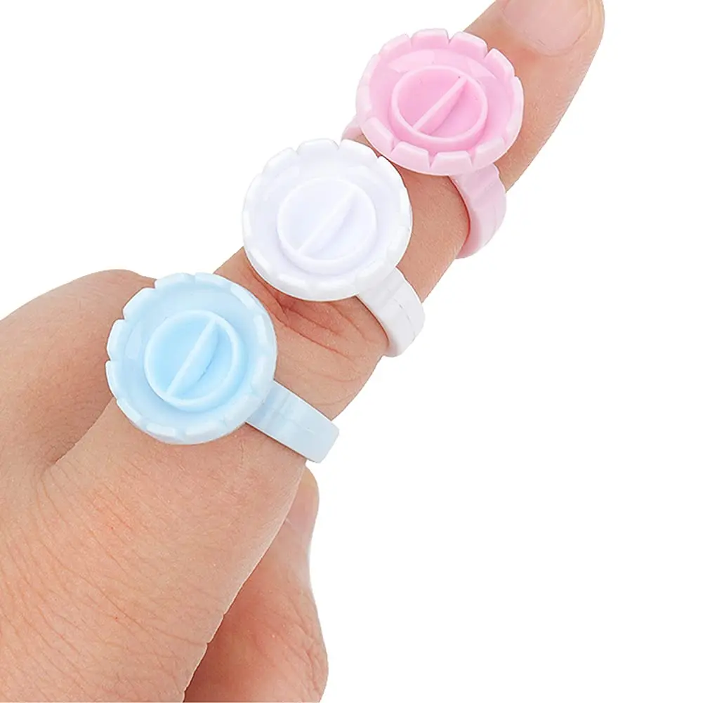 

Glue Rings for Eyelash Extensions Glue Rings 100PCS Smart Glue Rings Blooming Eyelash Glue Holder Volume Fanning Cup