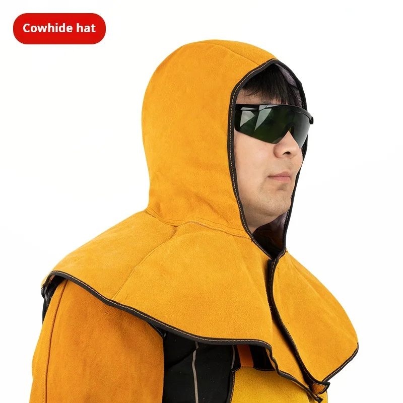 Welder protective equipment cowhide foot covers heat-resistant shawls hats welding work clothes aprons welding clothes