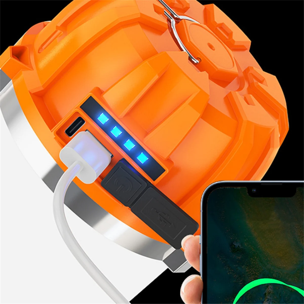 ABZV-USB Rechargeable LED Camping Lights Outdoor Camping BBQ Tents Hanging Lantern Emergency Power Bank