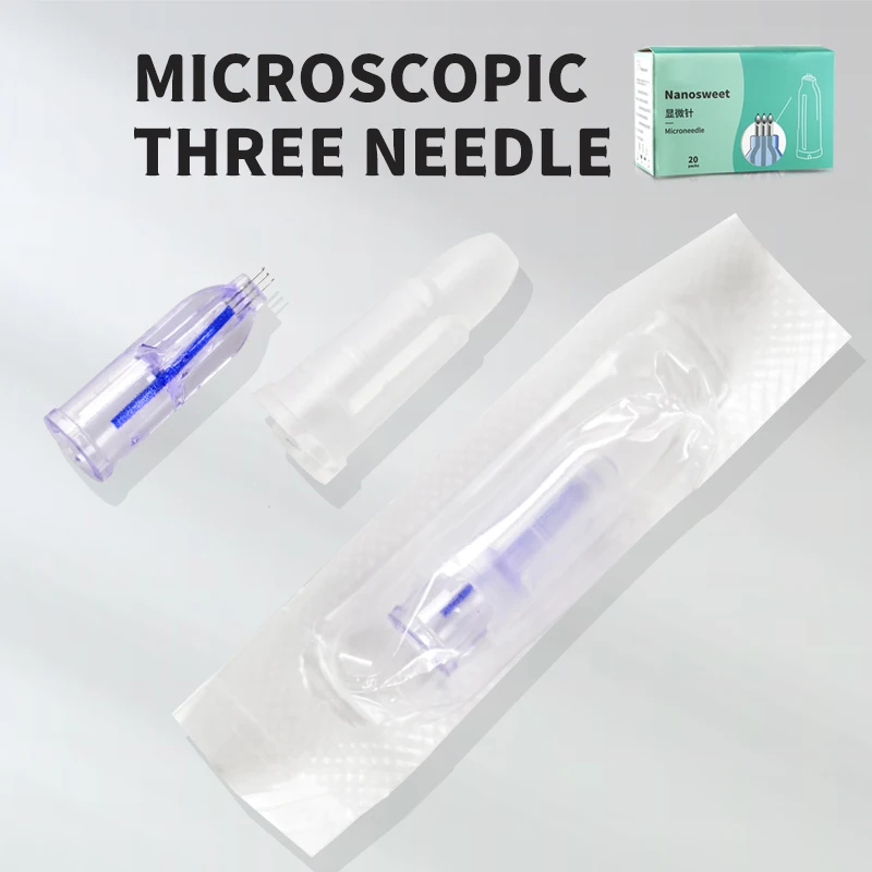2/5/10/20pcs Nano Soft 3PINS 34G Microneedle 0.6/1.0/1.2/1.5 Disposable Sterile Packaged Crystal Multi needle