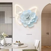 Modern Creative Butterfly Digital Wall Clocks Luxury Dining Room Decor Wall Clock Living Room Decoration Led Luminous Wall Clock 2