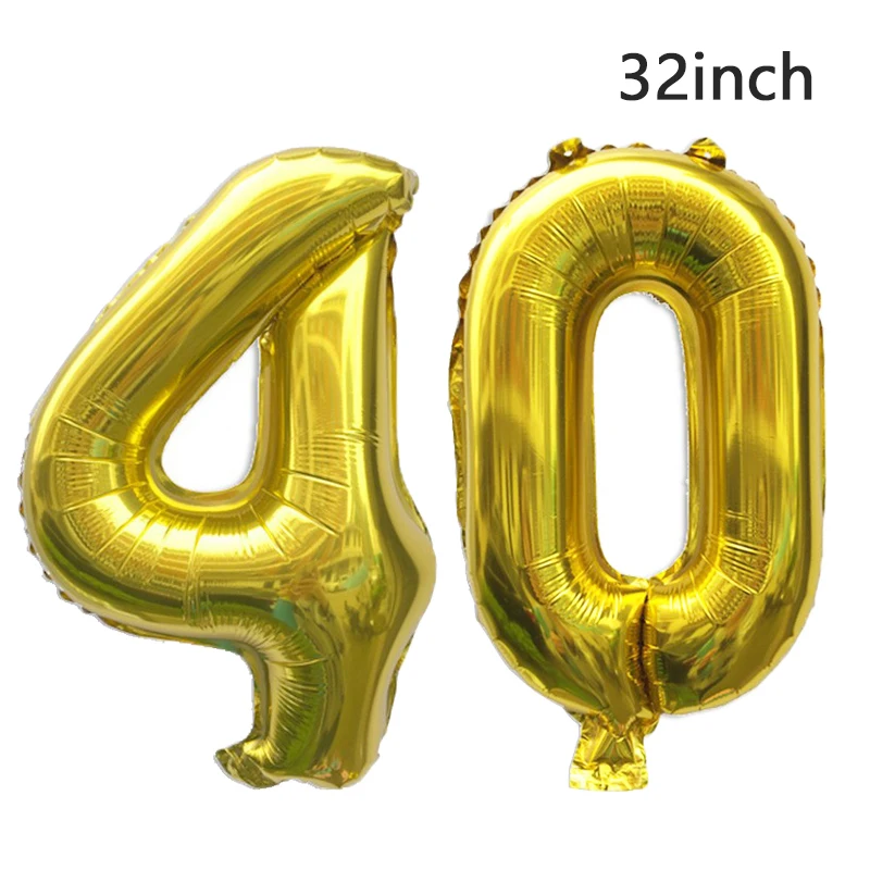 15 Stück Schwarz-Goldene 30 40 50 60 Happy Birthday Ballons Frauen Geburtstagsfeier Dekoration 40 50 60. Geburtstagsfeier Dekoration – Detail 7