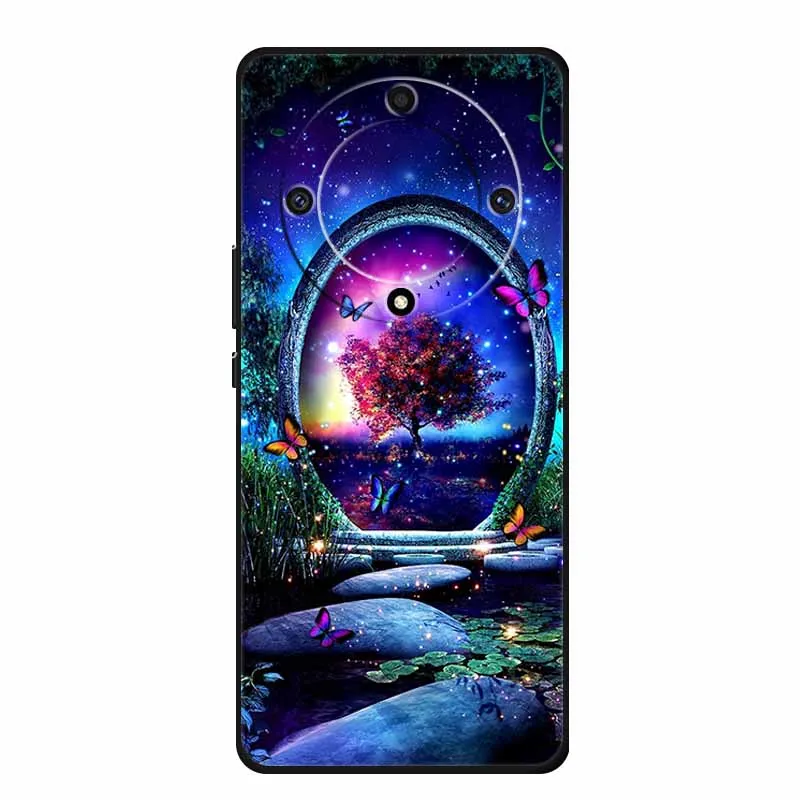Stylish Painted Soft Silicone Back Cover for Honor X9a – Protective and Popular Coque