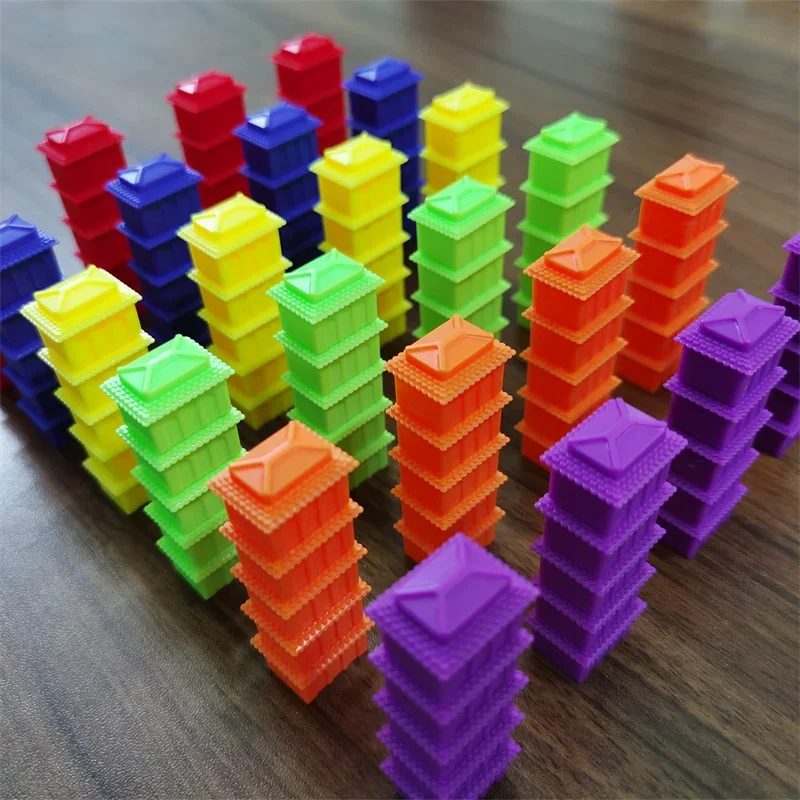 Board Game Table Games Game Replacement Pieces 60pcs/set Monopoly Game Chess House Hotel Three-dimensional Small House Accessories