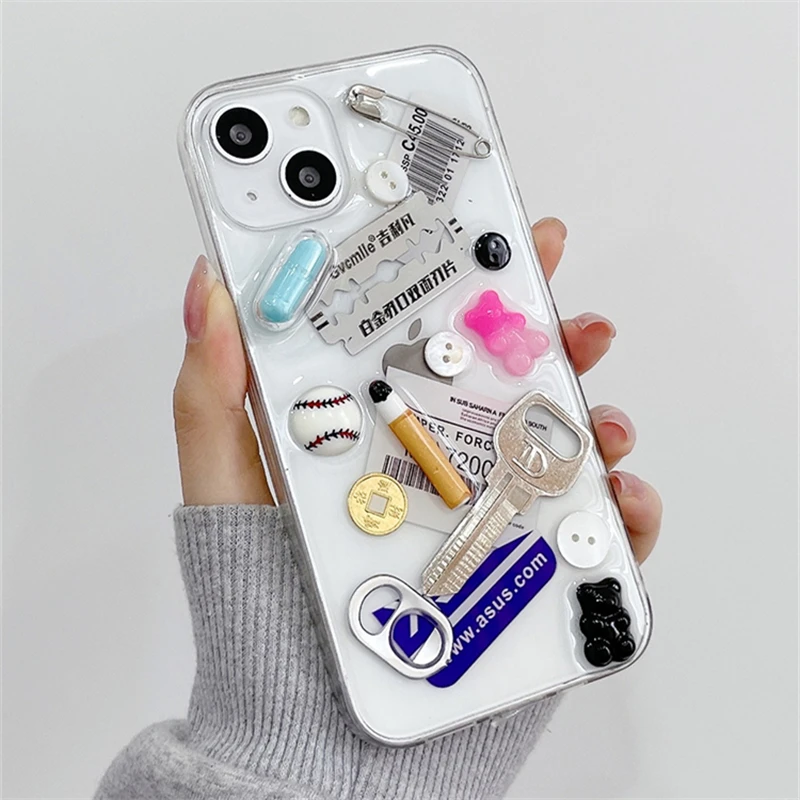 INS Creative Fashion 3D Key Epoxy Phone Case For iPhone 14