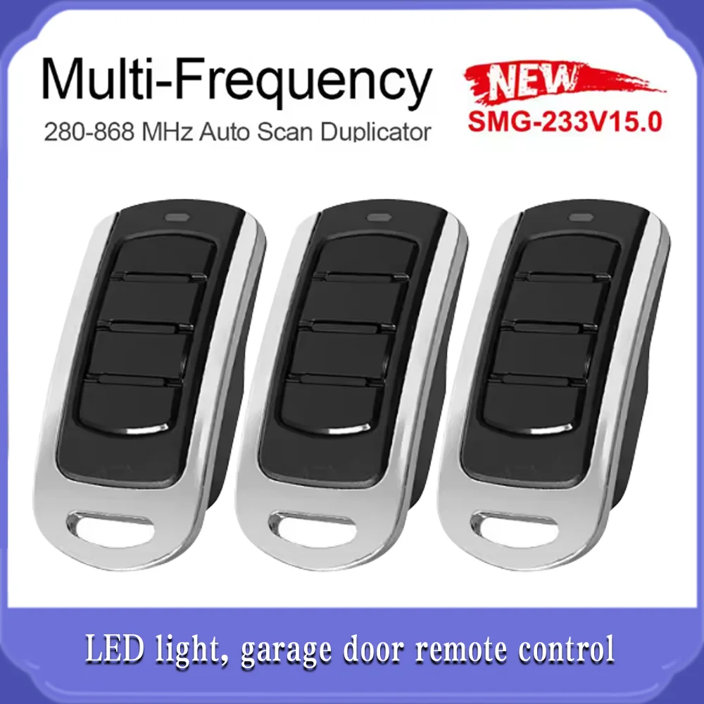 Multi-frequency 250-915 MHz clone copy replication remote control 868 MHz brand garage door remote control 433MHz remote control