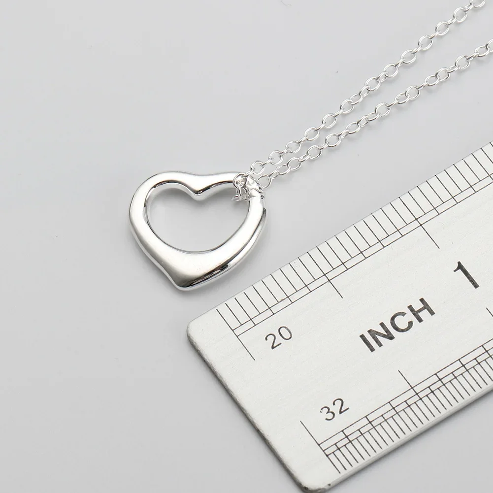 925 Sterling Silver heart Pendant Necklace For Women Holiday gift party wedding accessories charms Jewelry pendant necklace silver necklace silver pendant silver necklace charms 45cm