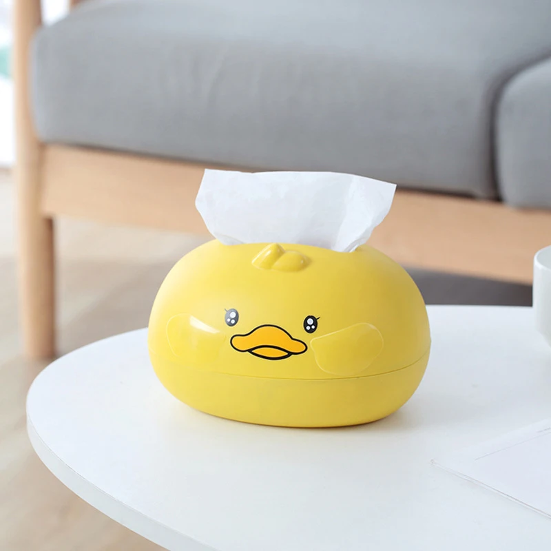 1pc Cartoon Yellow Duck Tissue Box Creative Home Living Room
