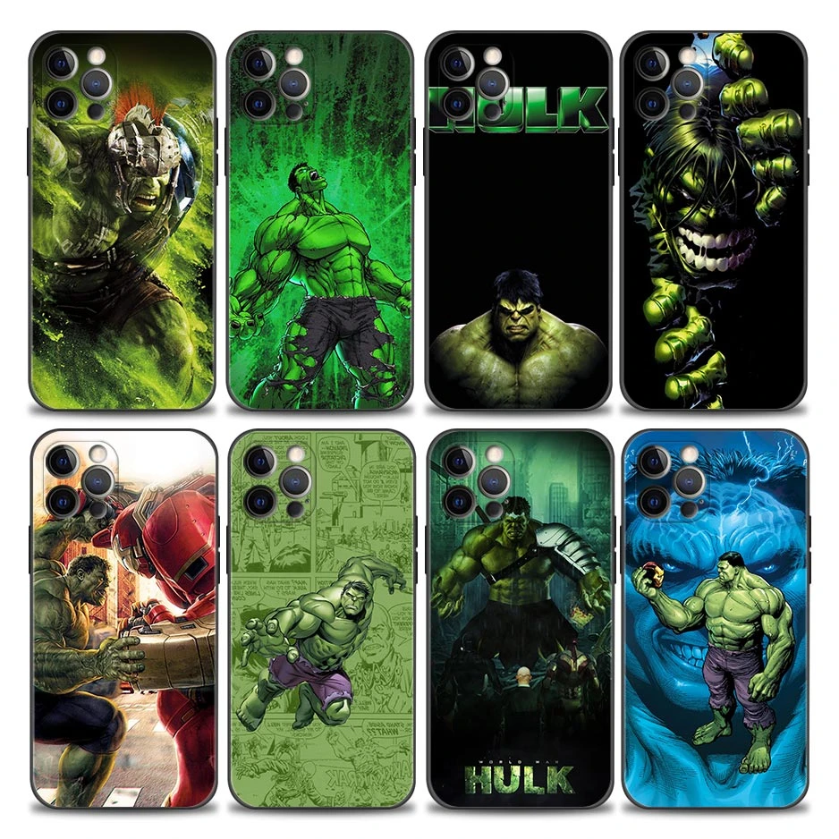 iphone 13 case leather The Hulk Phone Case for iPhone 11 12 13 Pro Max 7 8 SE XR XS Max 5 5s 6 6s Plus Black Soft Silicone iphone 13 cover