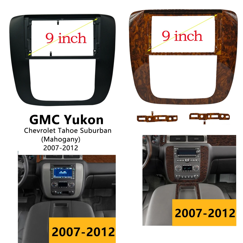 

Рамка для автомобильного DVD-плеера 1-2Din, адаптер для аудиосистемы, комплекты отделки приборной панели, 9 дюймов, для GMC Yukon Chevrolet Tahoe, пригородный радиоплеер