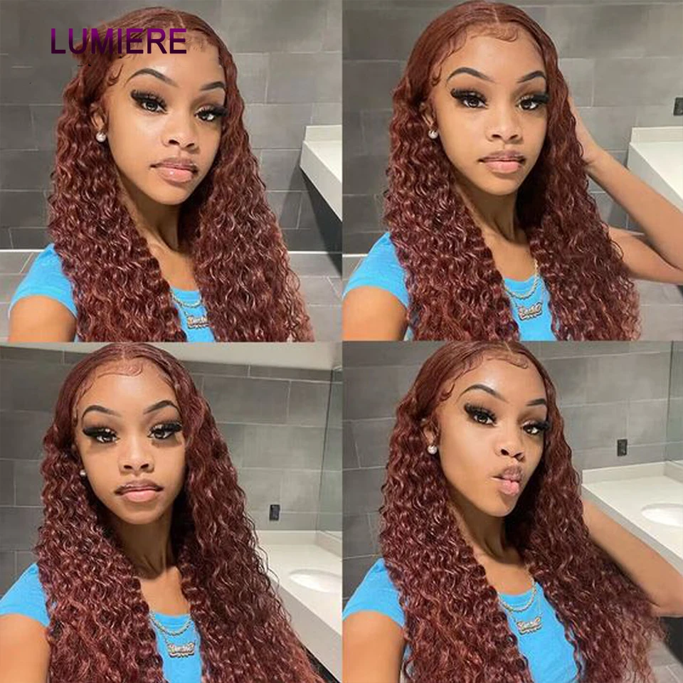 Brazilian 15A Raw Virgin Human Hair Bundles #33 Auburn Brown Afro Deep Kinky Curly human hair extensions human hair for braiding