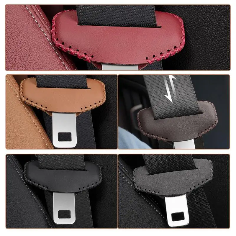 

Leather Car Seat Belt Buckle Clip Protector Universal Product Is Pasted With Double Sided Adhesive Anti Scratch Cover Protector