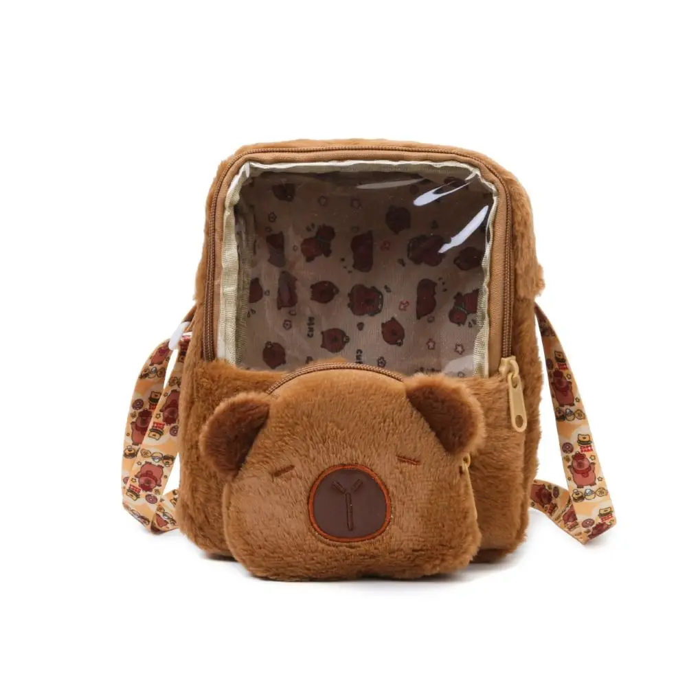 Animals Capybara Plush Backpack Plush Doll Bag Large Capacity Cartoon Shoulder Bag Shoulder Bag School Bag Students School Bag