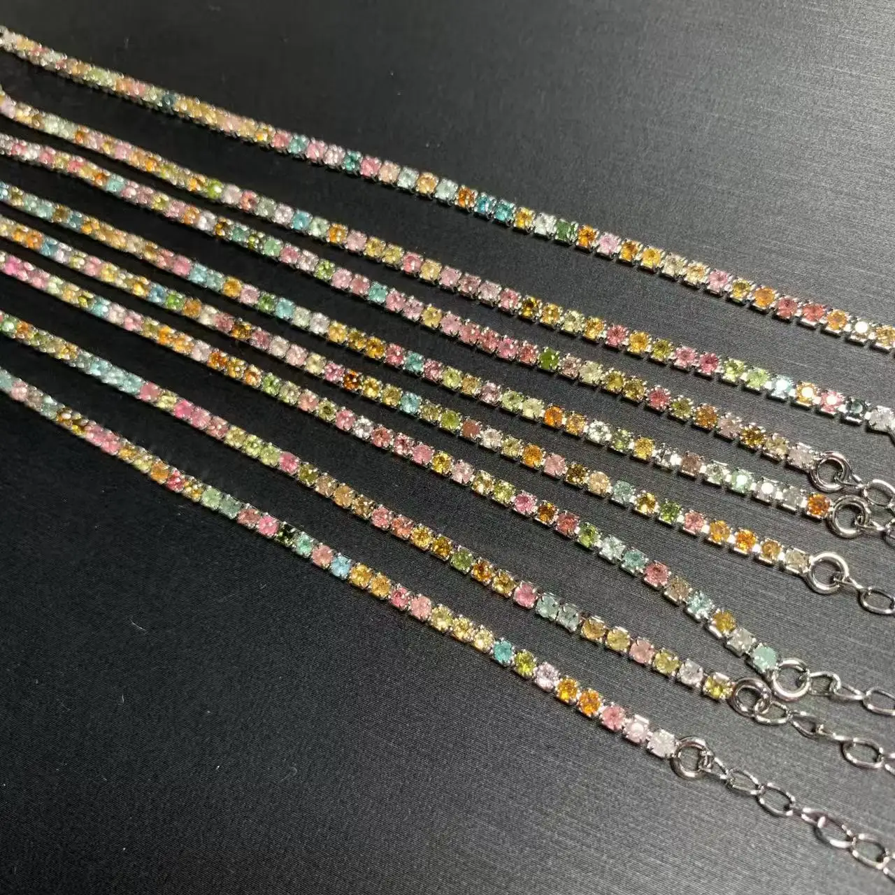 Natural Tourmaline Tennis Bracelet Bracelets & Bangles For Women Adjustable Fine Jewelry Gift Stone RED