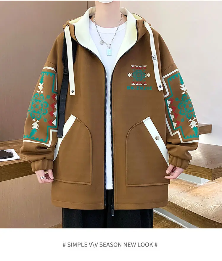 Mode männer Mit Kapuze Jacken Frühling Herbst Jugend Sport Im Freien Lose Hoody Casual Mäntel Straße Tragen Winbreaker Tops Kleidung – Detail 12