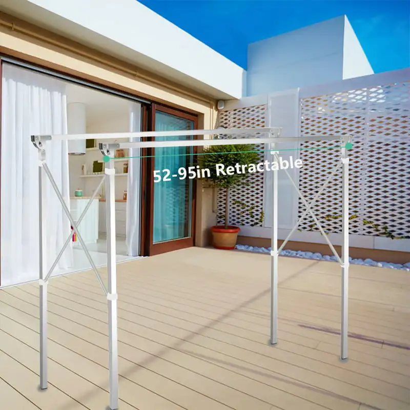 

H-Type Metal Clothes Drying Rack, 79 in Extended Length, Foldable Design - Sturdy & Space-Saving