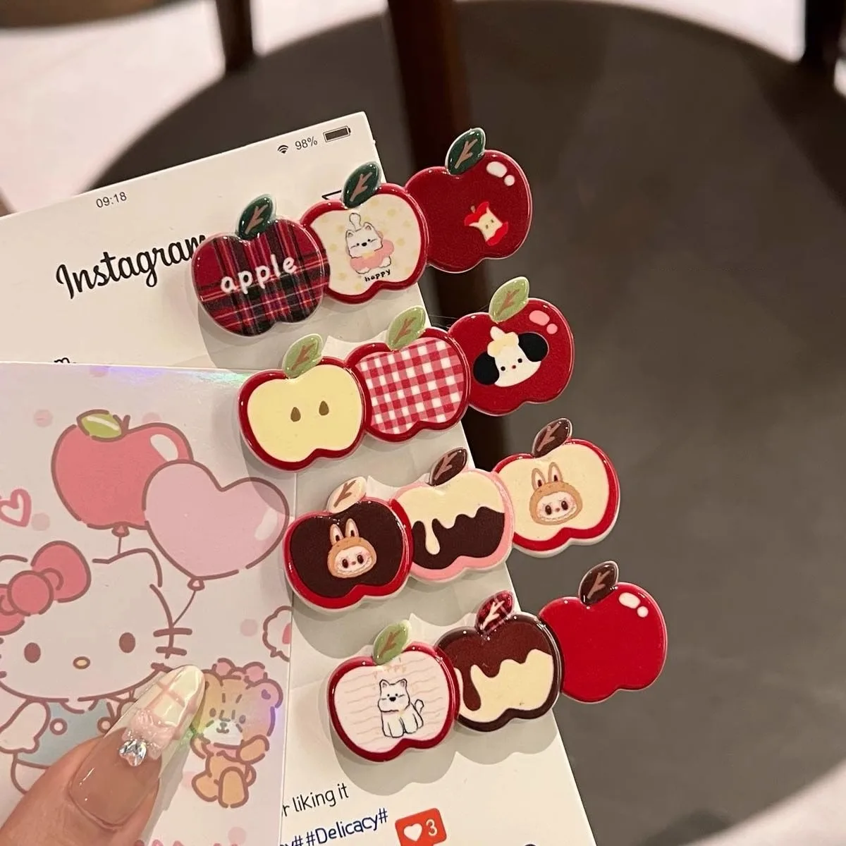 Apple-Haarspangen für Kinder, Haarschmuck, Para El Cabello, seitliche Duttnadel, Weihnachten, Neuheit, modische Haarnadel für Damen