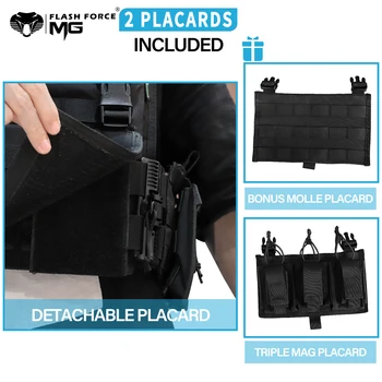 MGFLASHFORCE Military Tactical Vest Quick Release Molle Plate Carrier Airsoft Swat Police Hunting Combat Vest for Men 5