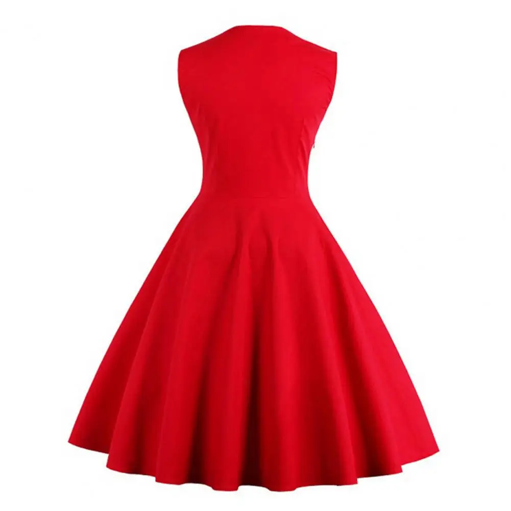 

A-line Dress Elegant Floral Print A-line Midi Dress with Retro Patchwork Button Decor for Women's Prom Party Evening Events Lady