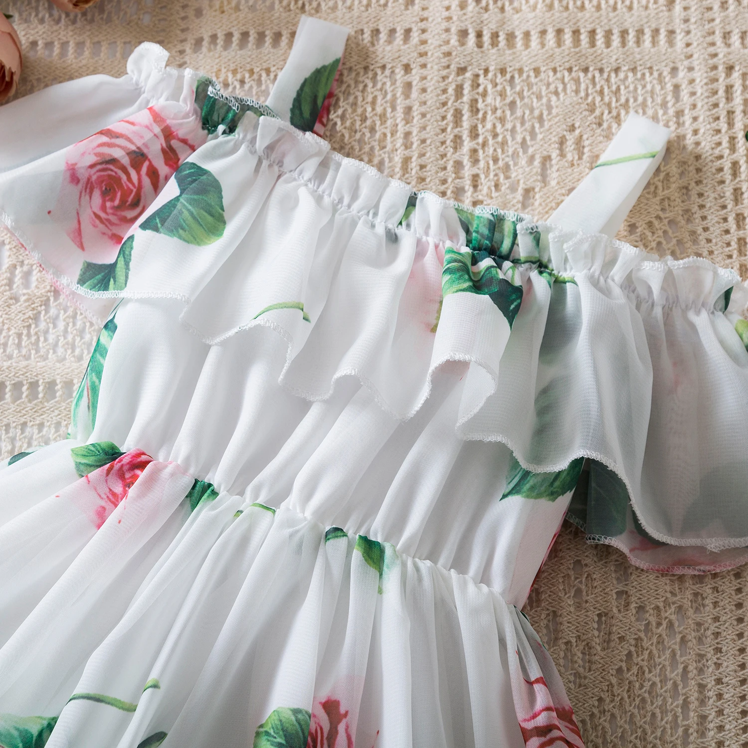 New Summer Girls' Sleeveless Dress Baby Print Flower Dress Elegant Kids Girls Holiday Casual Clothes Toddler Kids Party Dresses 3