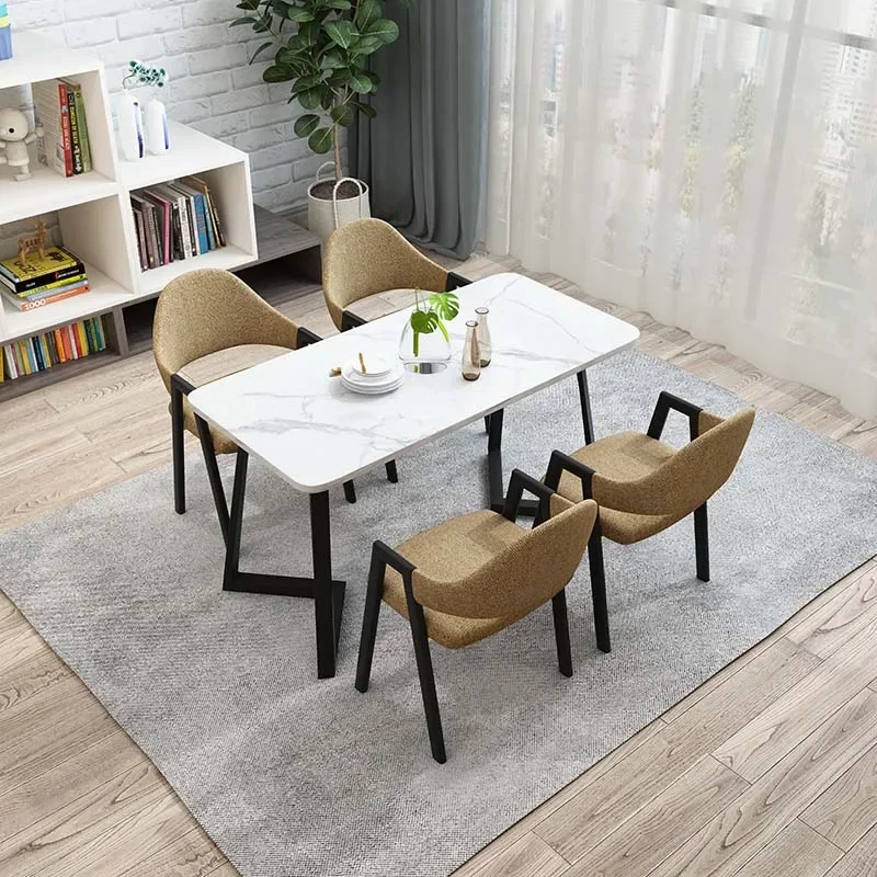 Прямоугольный Обеденный Стол, кофейный ресепшн, обеденный стол, набор из 4 стульев, современный обеденный стол в скандинавском стиле, набор мебели