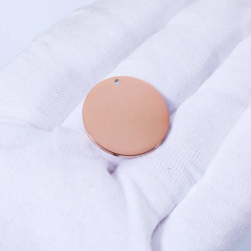 20pcs/lot Round Discs Mirror Polishe Stainless Steel Rose Gold Color  DIY Charms For Making Necklace  Bracelet