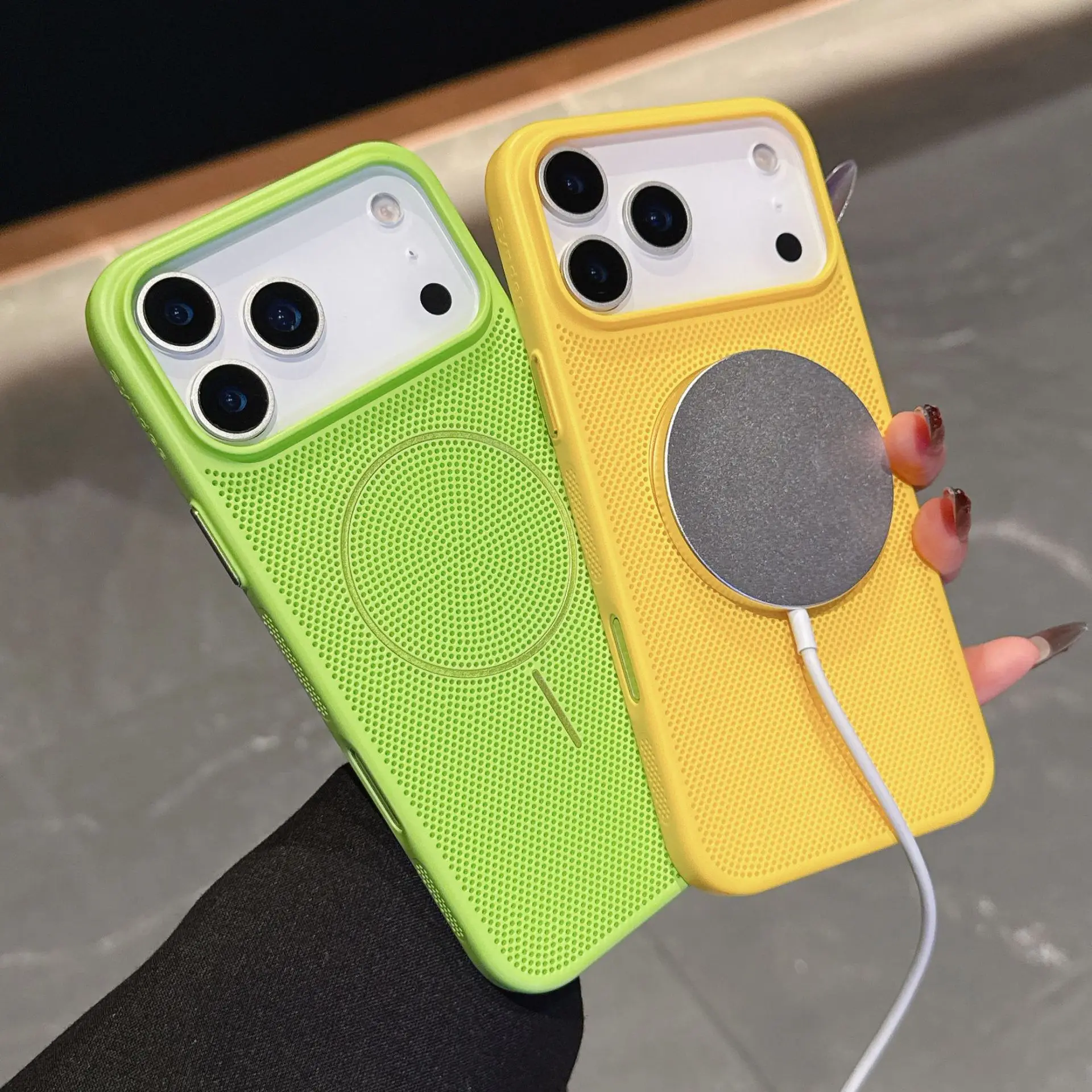 Enhanced Magnetic Cooling & Heat Dissipation Shockproof Phone Case with Breathable Back Cover