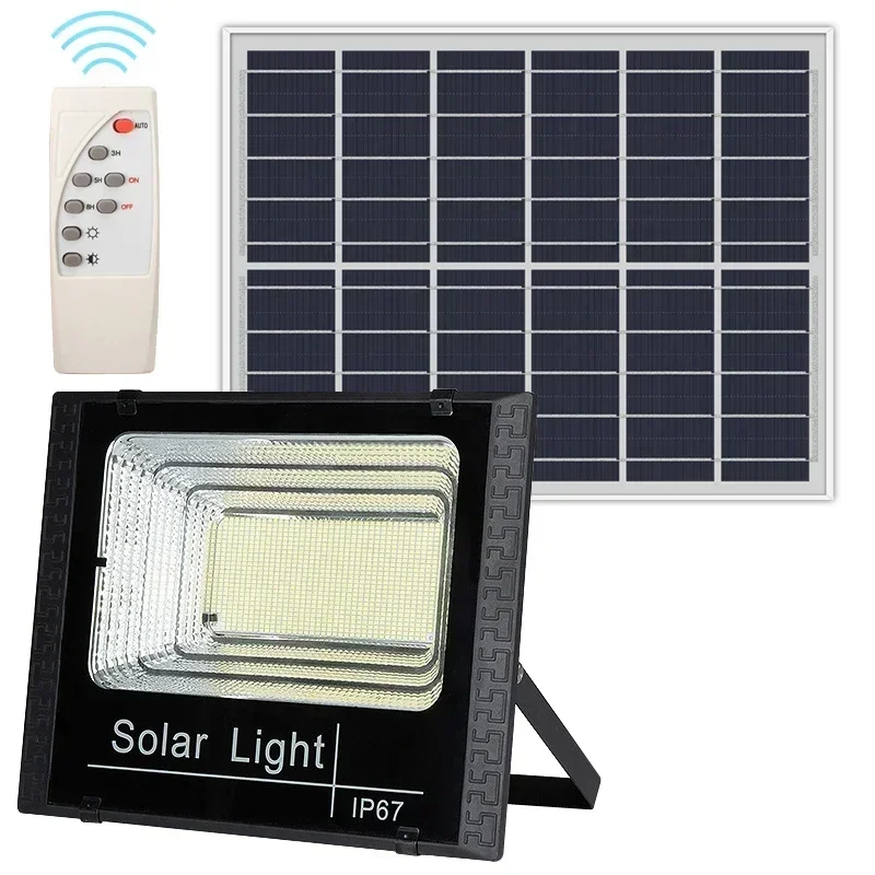 SolarFloodLightsRemoteControl50400WSolarPoweredSpotlight