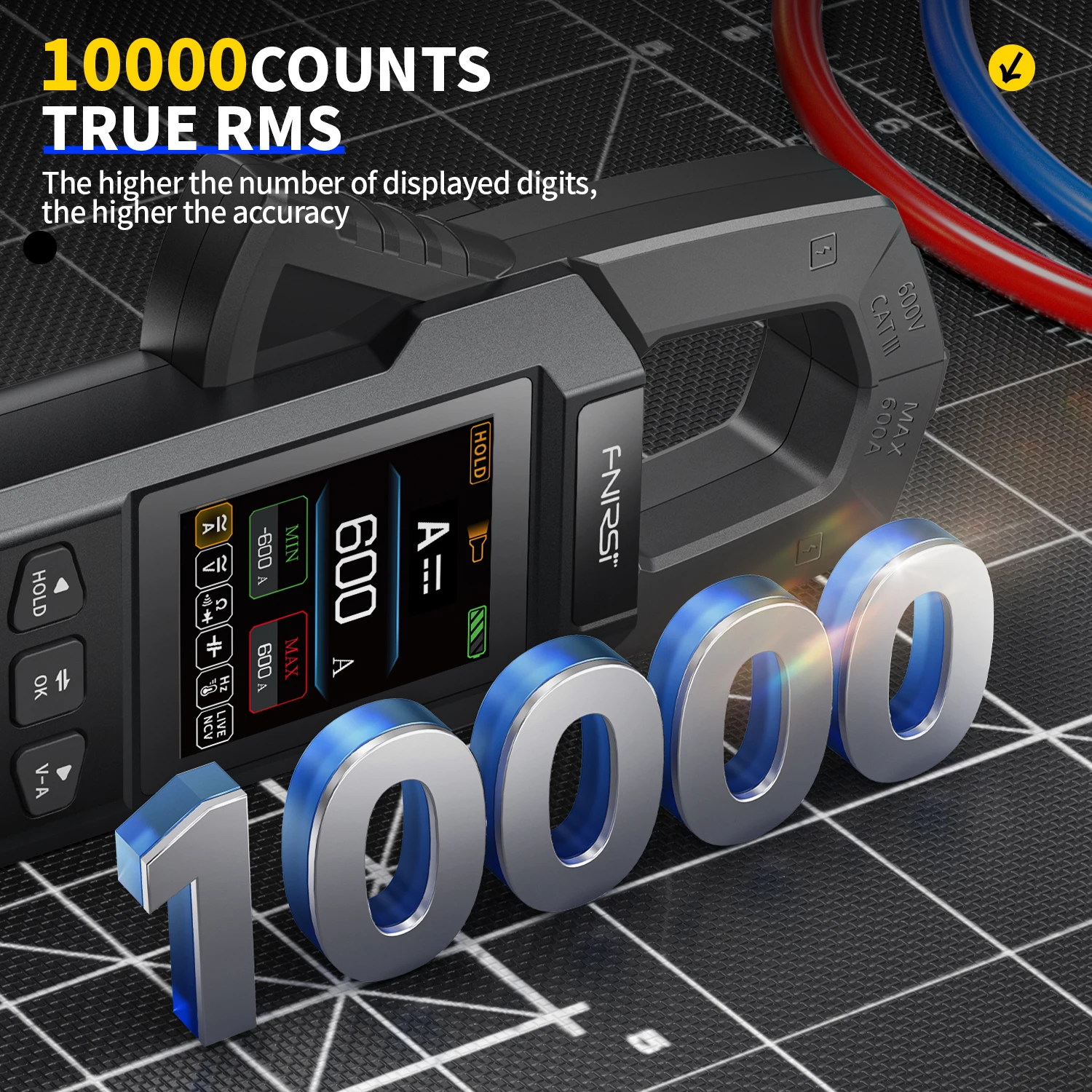 FNIRSI DMC-100 DC AC Current Clamp Meter for Electrician