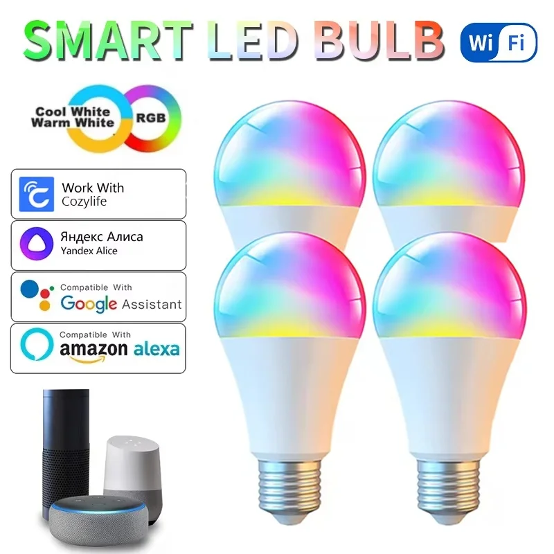 Smart LED Color-Changing Dimmable Bulb with Music Sync and App Control