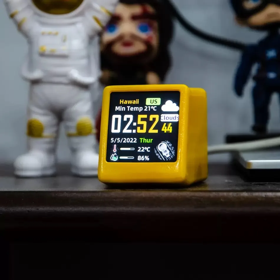 Weather Clock Mini WiFi Desktop Animated Multi-Functional Weather Station