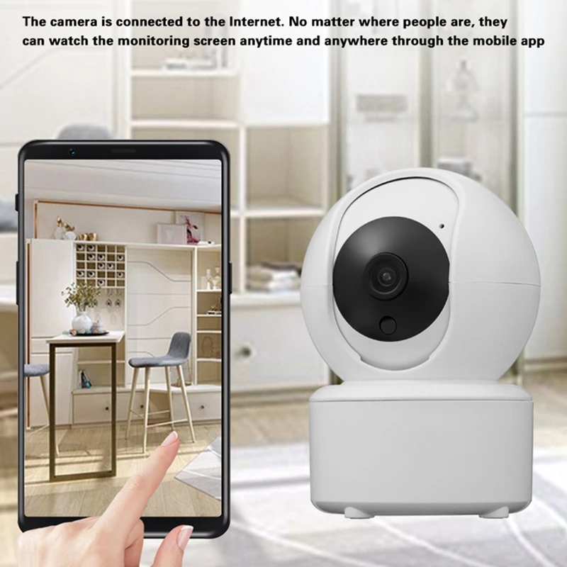 2.4GHz WiFi IP Camera Plug-in 2-Way Audio Tracking Camcorder 360 View Human&Sound Detection Indoor Security 3MP Smart PTZ Camera